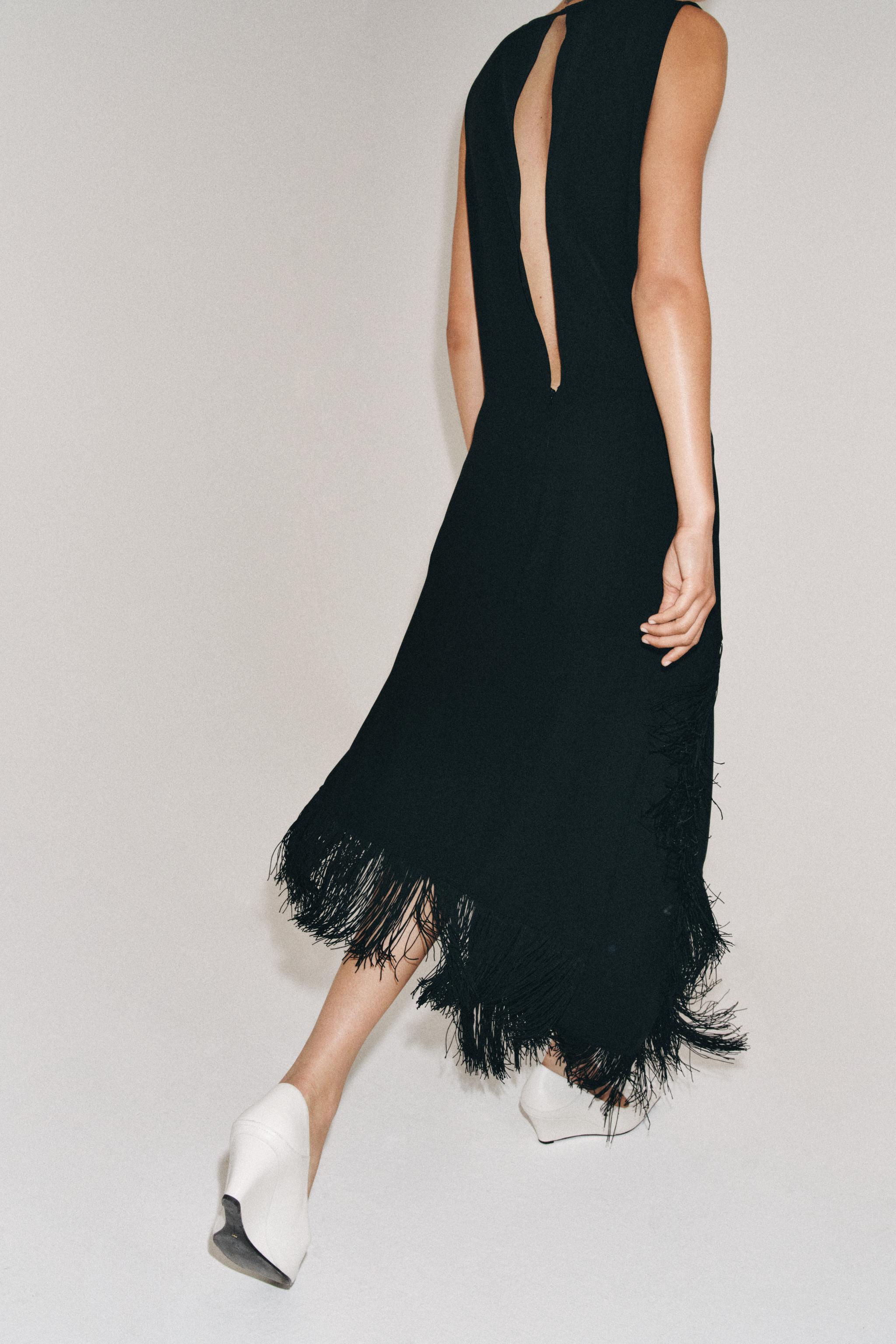 ASYMMETRIC FRINGED DRESS ZW COLLECTION